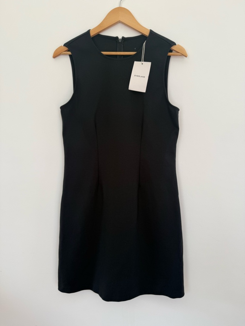 NWT Everlane The Dream ‘90s Shift Dress LBD Mini Sleeveless Stretchy Size L - Picture 7 of 13